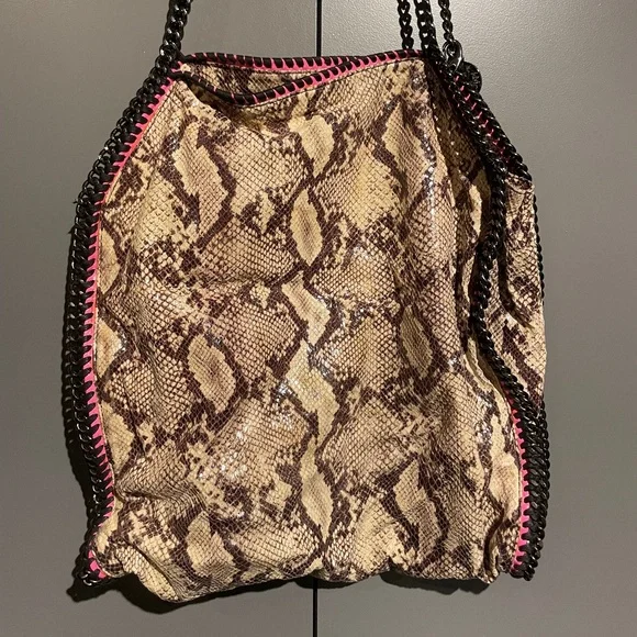 Stella McCartney Falabella Snakeskin Pink Shoulder Bag